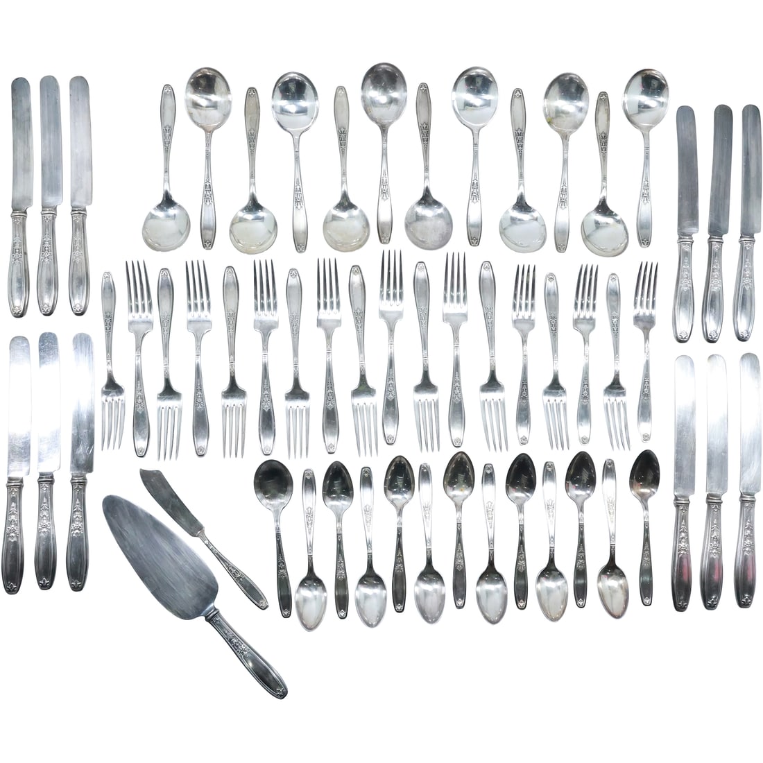 1847 ROGERS BROS Silver Plate Flatware - See Pictures For Item Count with Wooden Box (1 of 20)