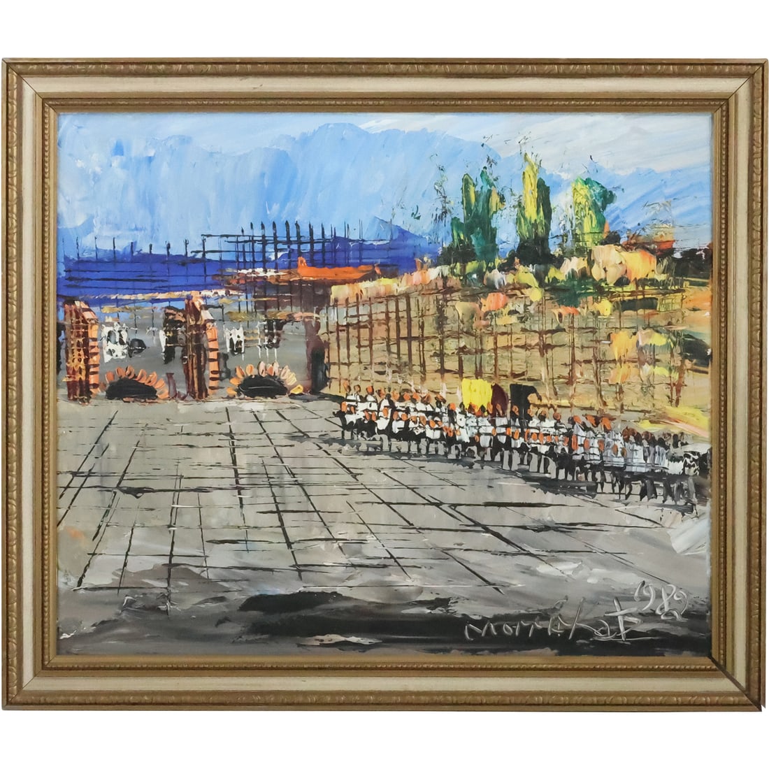 Morris Katz 1982, Jewish American, Acrylic Painting Jerusalem Wailing Wall: Morris Katz 1982, Jewish American, Acrylic Painting Jerusalem Wailing Wall. Well Listed Artist. size: 20 x 24, 23.5 x 27.5 outside frame. ASKart: Morris Katz (born Moshe Katz on March 5, 1932 in Galic