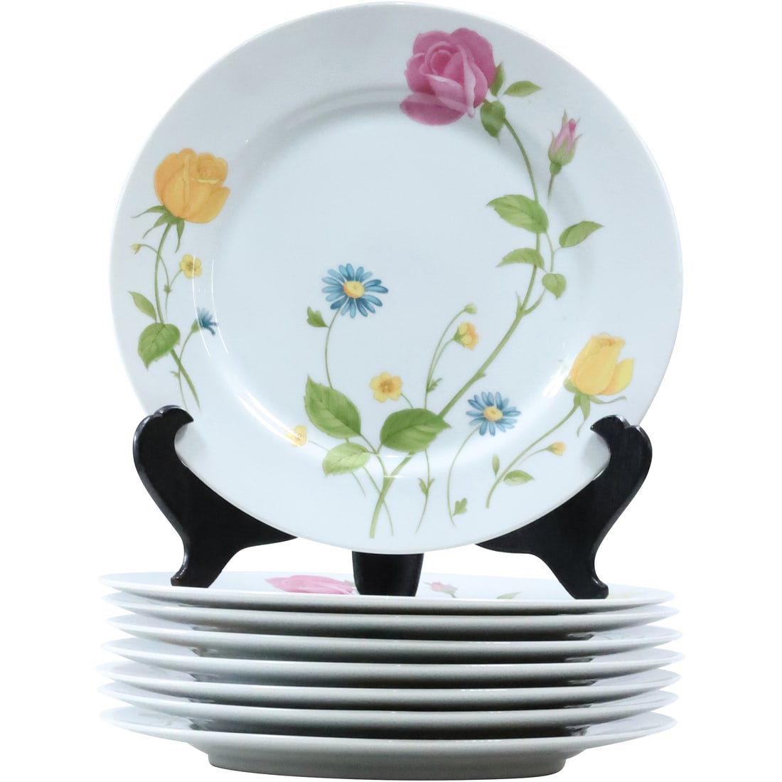 [8] Fine China Porcelain "Dawn Lynn" Dinner Plates, Flowers, 10.25 inches diameter: [8] Fine China Porcelain "Dawn Lynn" Dinner Plates, Flowers, 10.25 inches diameter. size: 1 x 10.25 L-4