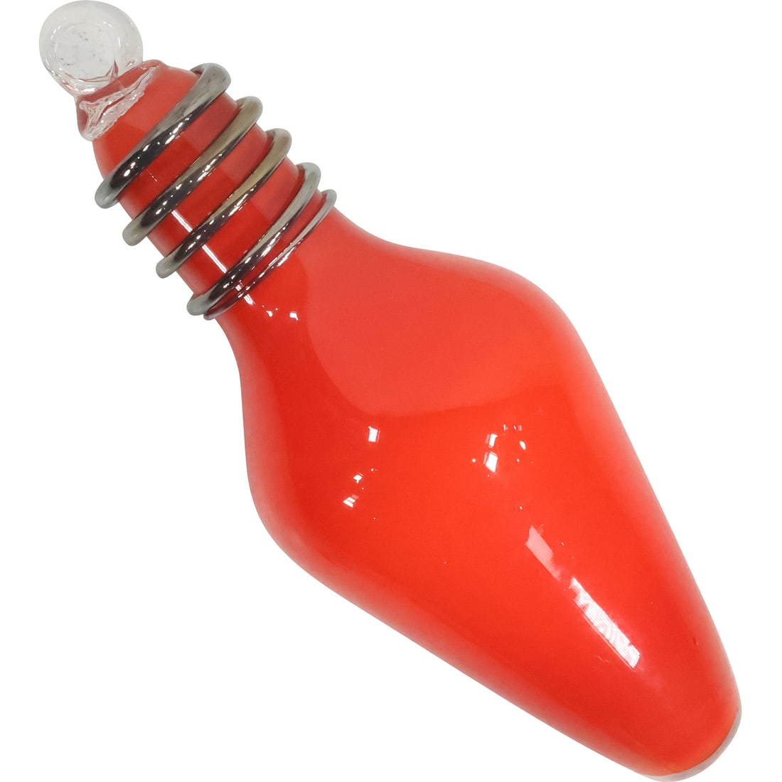 Cheshire Glassworks Signed Berkshire Hanging Studio Art Glass Red Christmas Bulb Sculpture 21 inches: Cheshire Glassworks Signed Berkshire Hanging Studio Art Glass Red Christmas Bulb Pendant Sculpture size: 21 inches length x 7.5 in. wide A-4