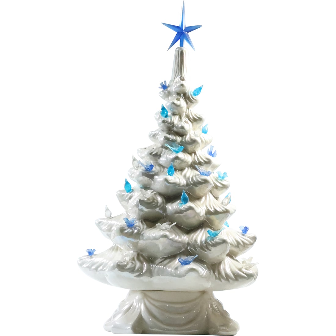 Vintage White Ceramic Table Top Light-Up Christmas Tree 18.75 inches height (1 of 20)
