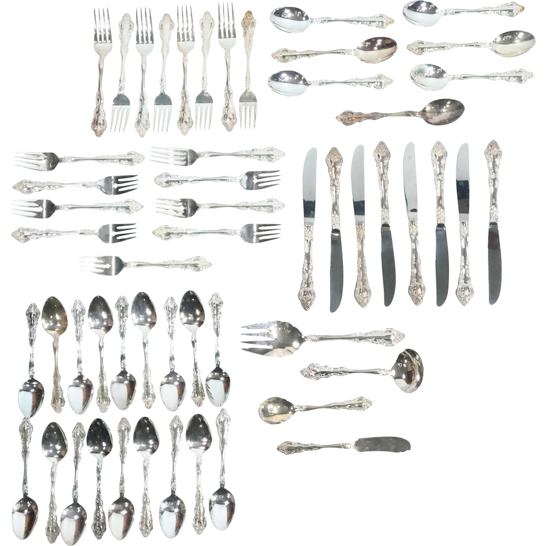 Silver Plate Flatware in Wooden Box - See Pictures For Item Count (1 of 20)