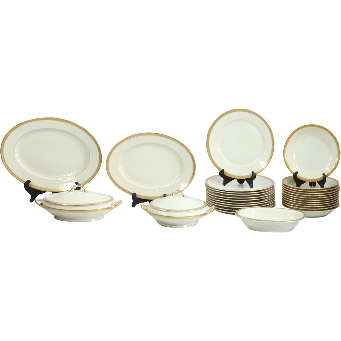 28 Pieces Bohemia "Royal Ivory" Fine Porcelain Dinnerware Plates, Platters, Tureens (1 of 20)