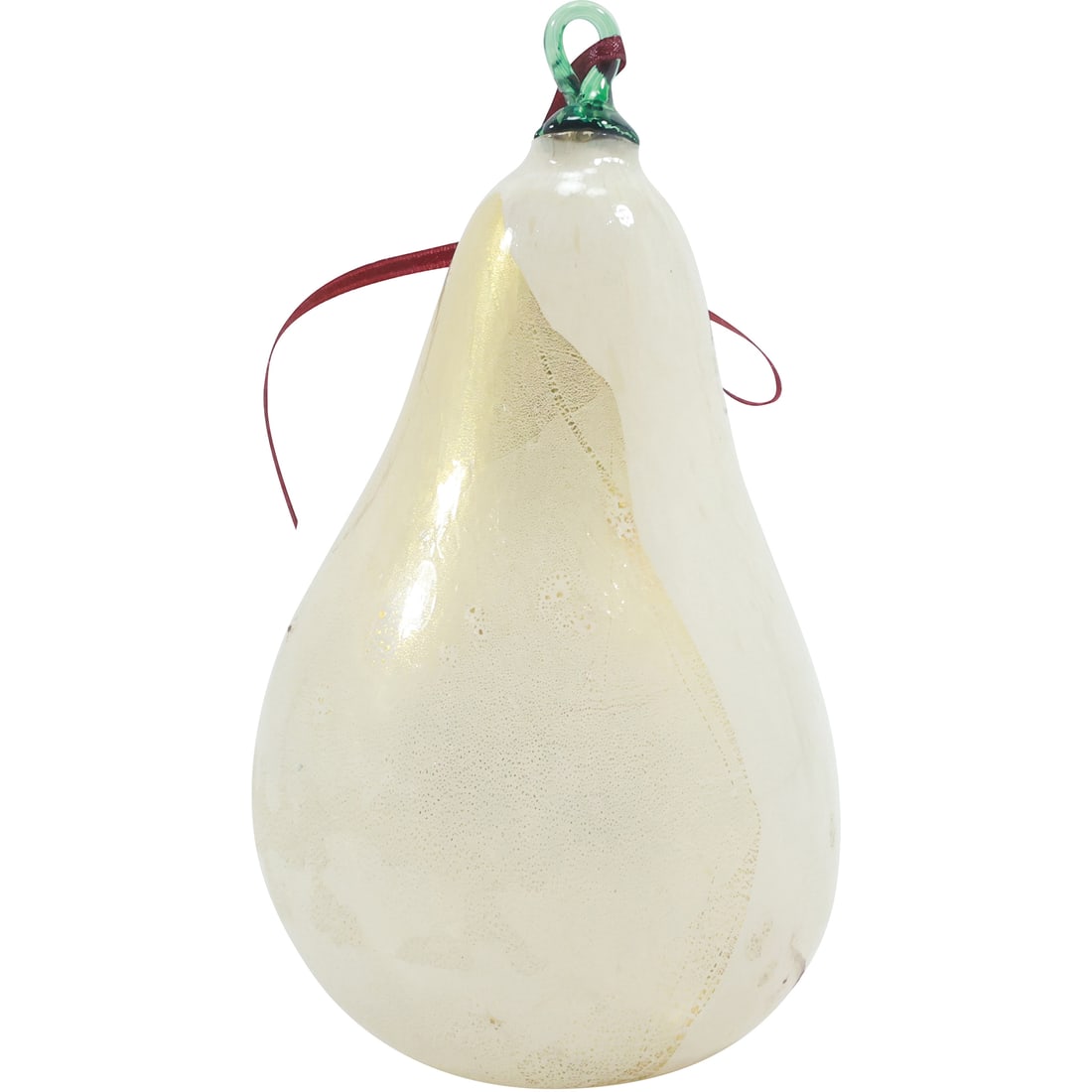 Murano Italian Art Glass PEAR Figurative Christmas Ornament  6.5 inches x 3.75 in. (1 of 14)