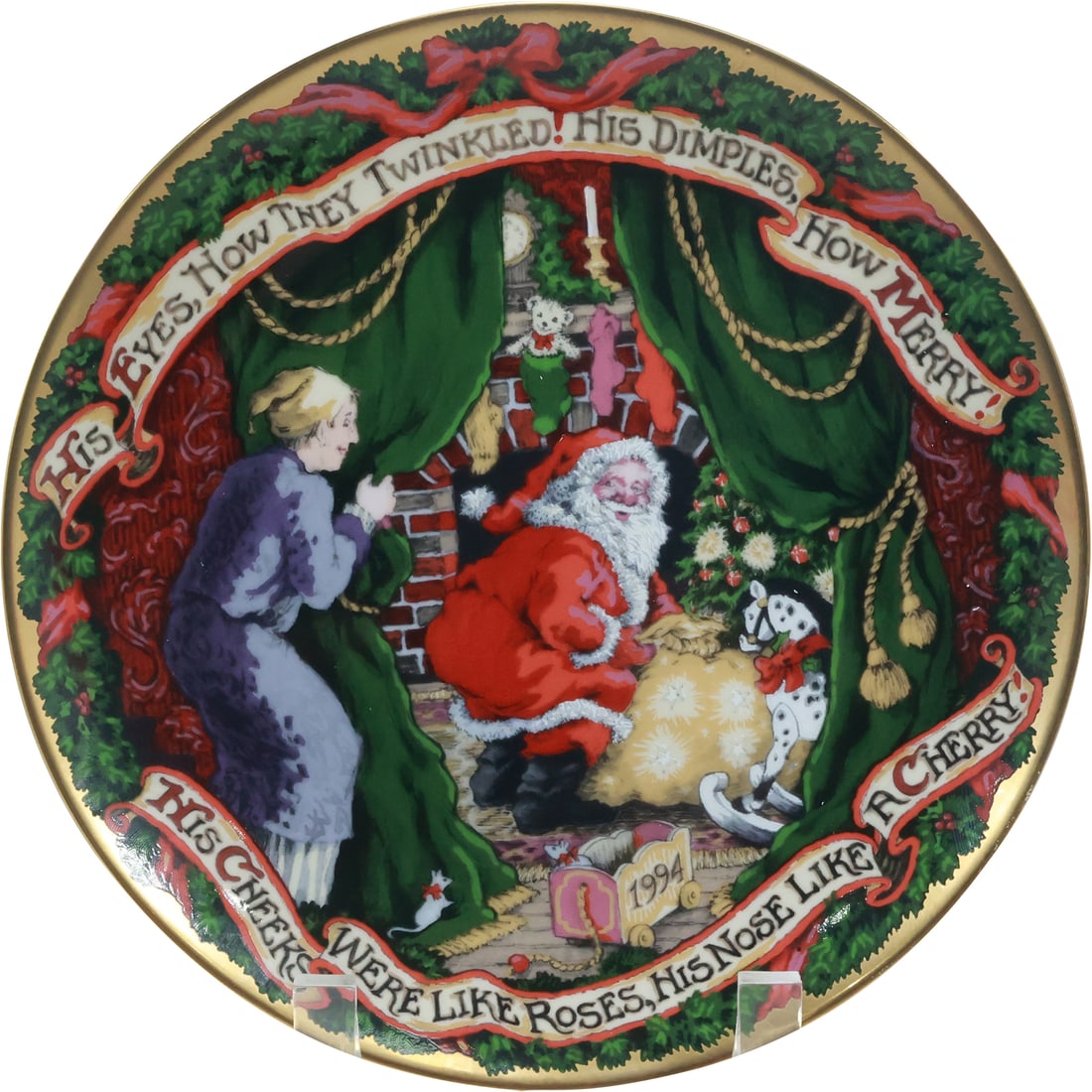 Fitz and Floyd Porcelain Limited Edition Plate "The Night Before Christmas" in Box 9.25 in. diameter: Fitz and Floyd Porcelain Limited Edition Plate "The Night Before Christmas" in Box 9.25 in. diameter size: 1x9.25 (plate), 1.5x10.75 (box) A3