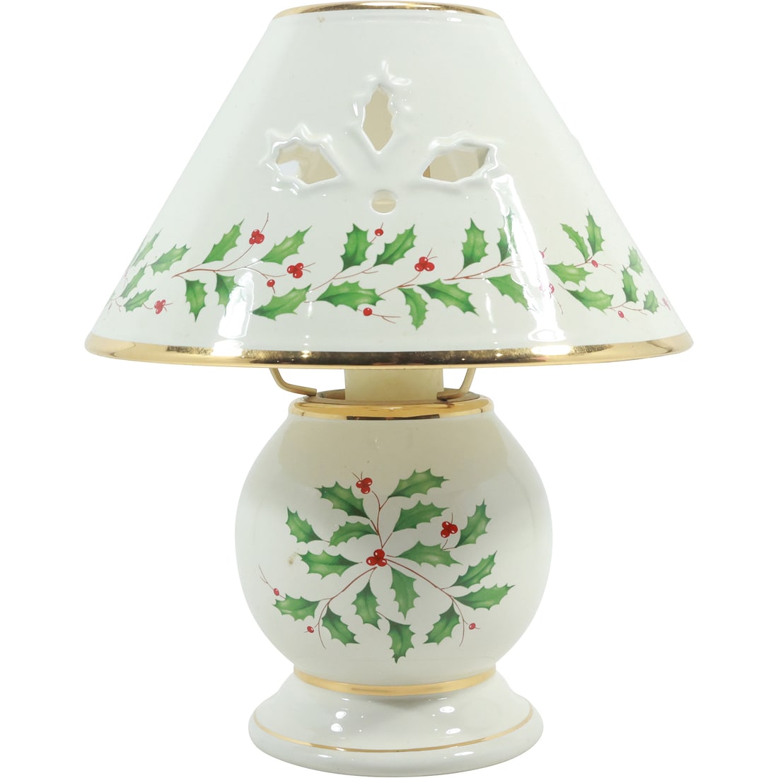 Fine Porcelain Base and Shade Holiday Christmas Candle Lamp 10 inches height (1 of 20)