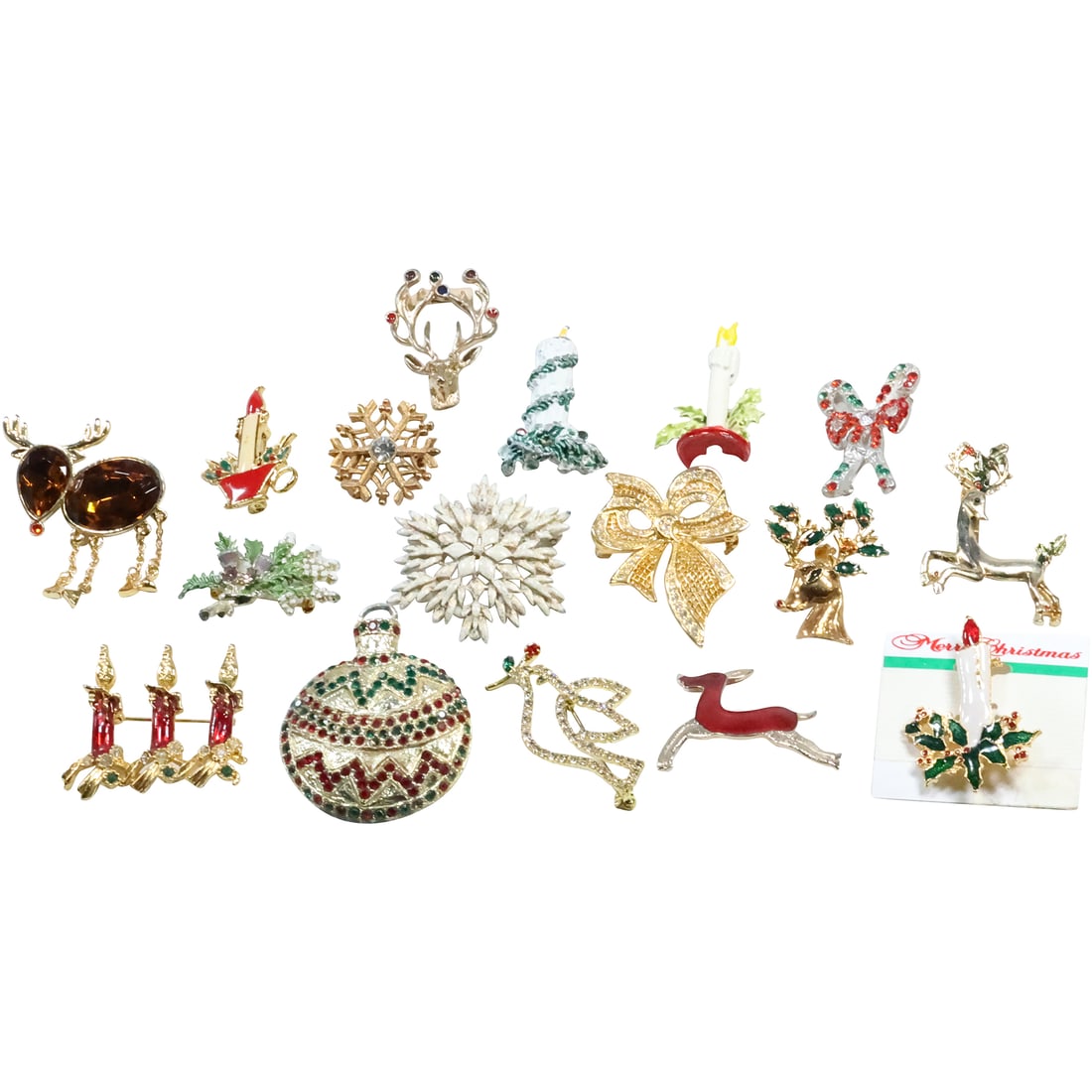 [17] Pieces Assorted Christmas Costume Jewelry Pins -  Variety (1 of 20)