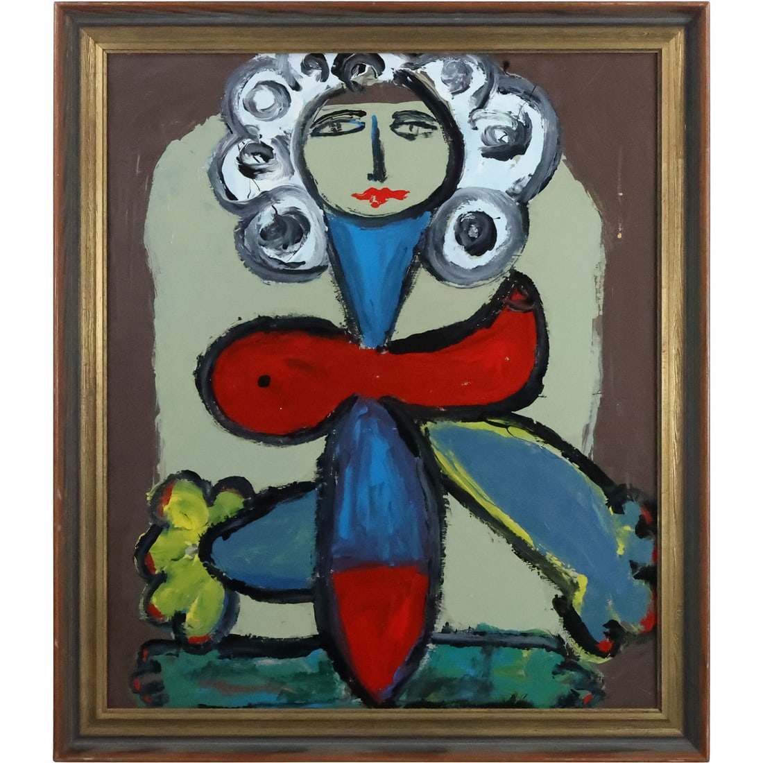 Thomas Pulgini, American, Oil on Board Painting, Abstract Woman (1 of 20)
