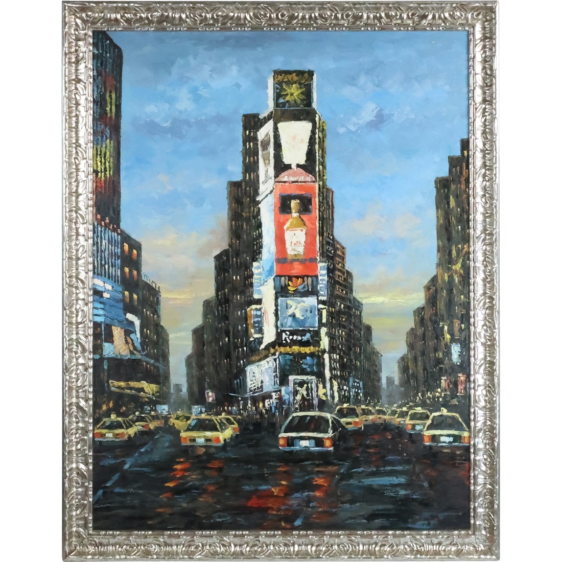 Large 20th C. Oil Painting TIMES SQUARE, NEW YORK CITY, Framed (1 of 20)