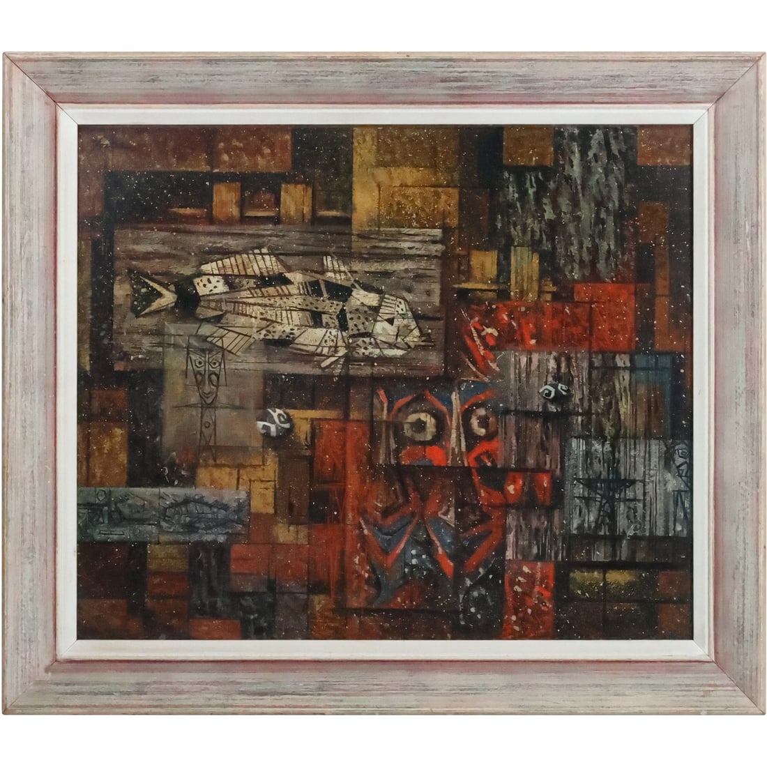 R. John Foster [1908 - 1989 Newtown Pa.] Oil Painting ABSTRACT COMPOSITION, Signed FOSTER (1 of 20)