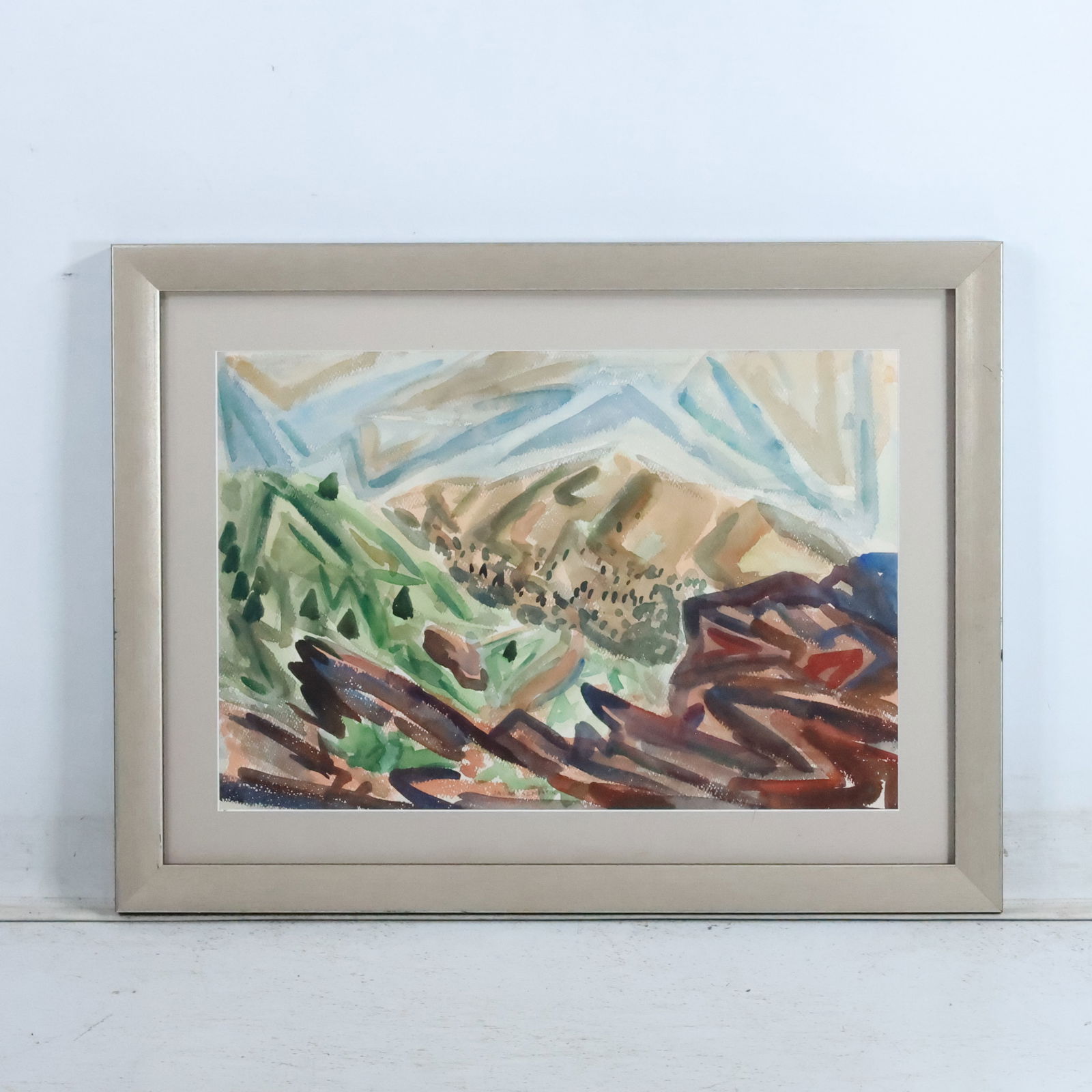 Jacob Semiatin, 1915-2003, Oil Painting Modernism Landscape, Signed, Framed (1 of 20)
