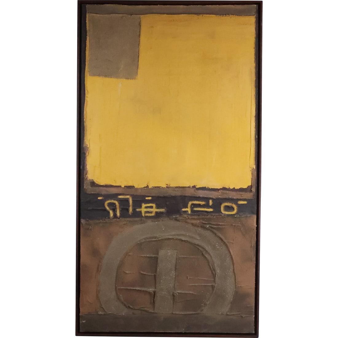 Michelle Piaggio, Large Modernism Oil on Canvas Painting "XLI" Mixed Media, Signed on Verso: Michelle Piaggio, Large Modernism Oil on Canvas Painting "XLI" Mixed Media, Signed on Verso. size: 59 x 32, 60.5 x 33.25 outside frame