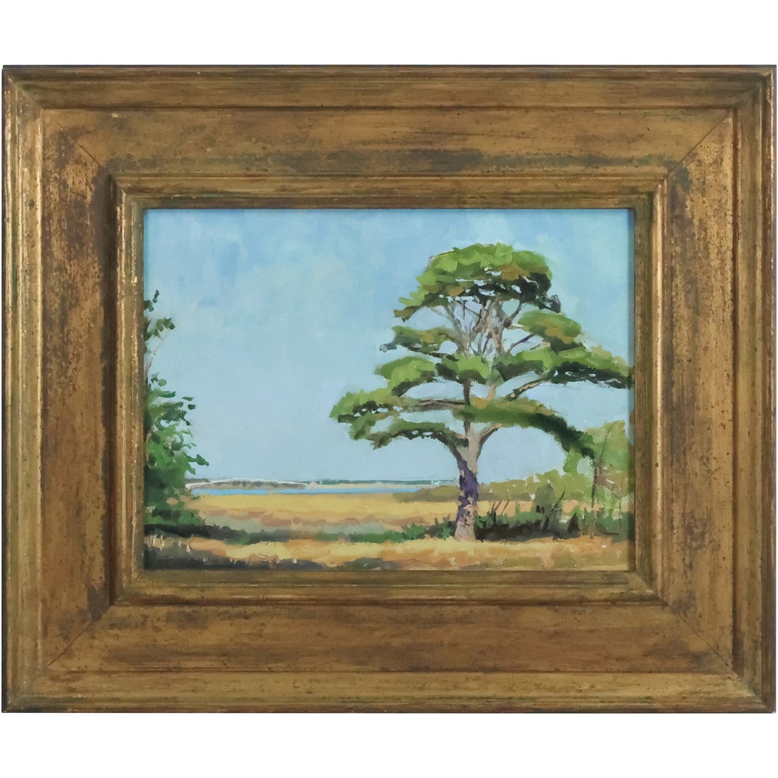 Quality 20th C. Oil Painting Landscape with Tree, Framed (1 of 18)