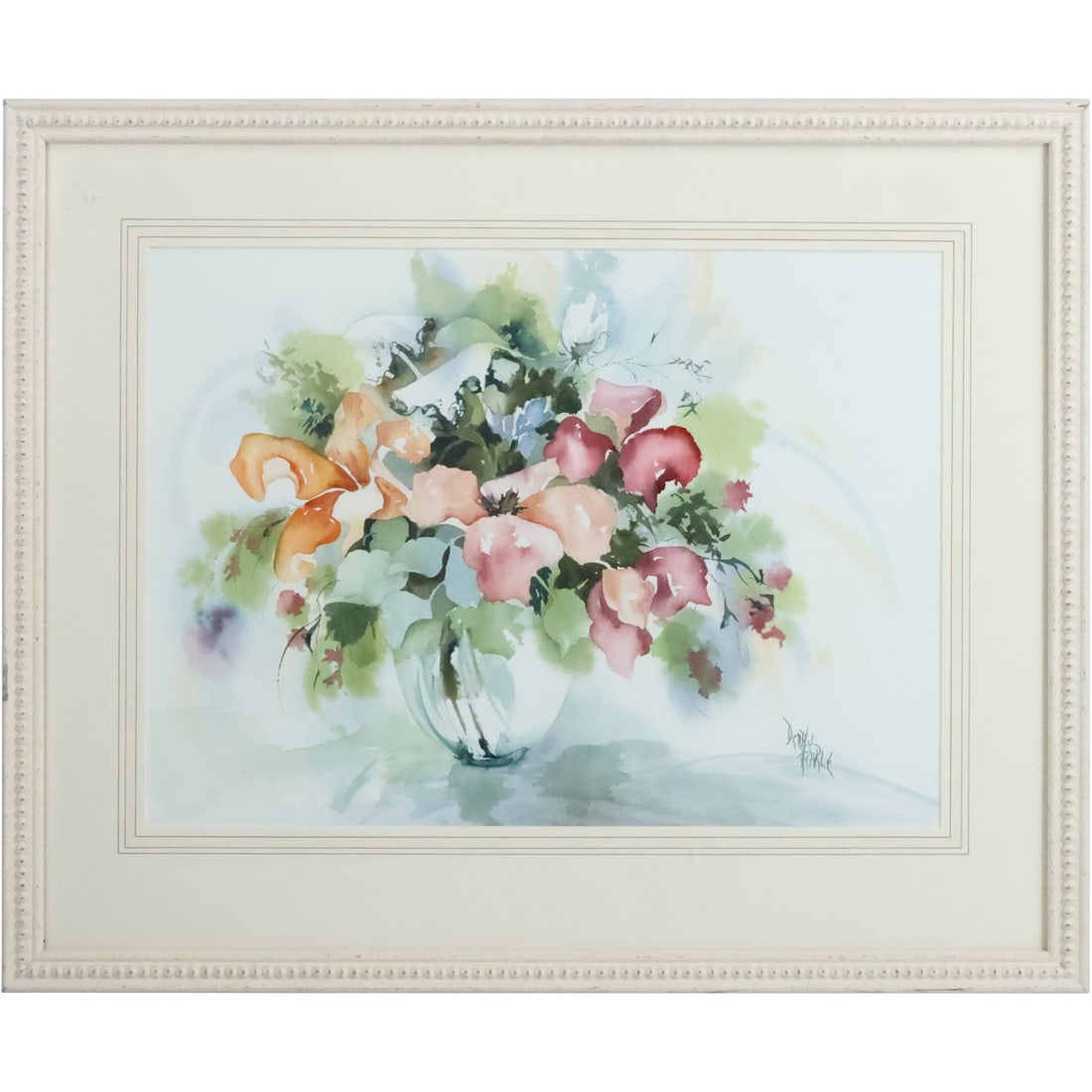Debbie Tearle, 20th C. Watercolor Painting, Flowers Arrangement in Vase, Signed, Framed (1 of 20)