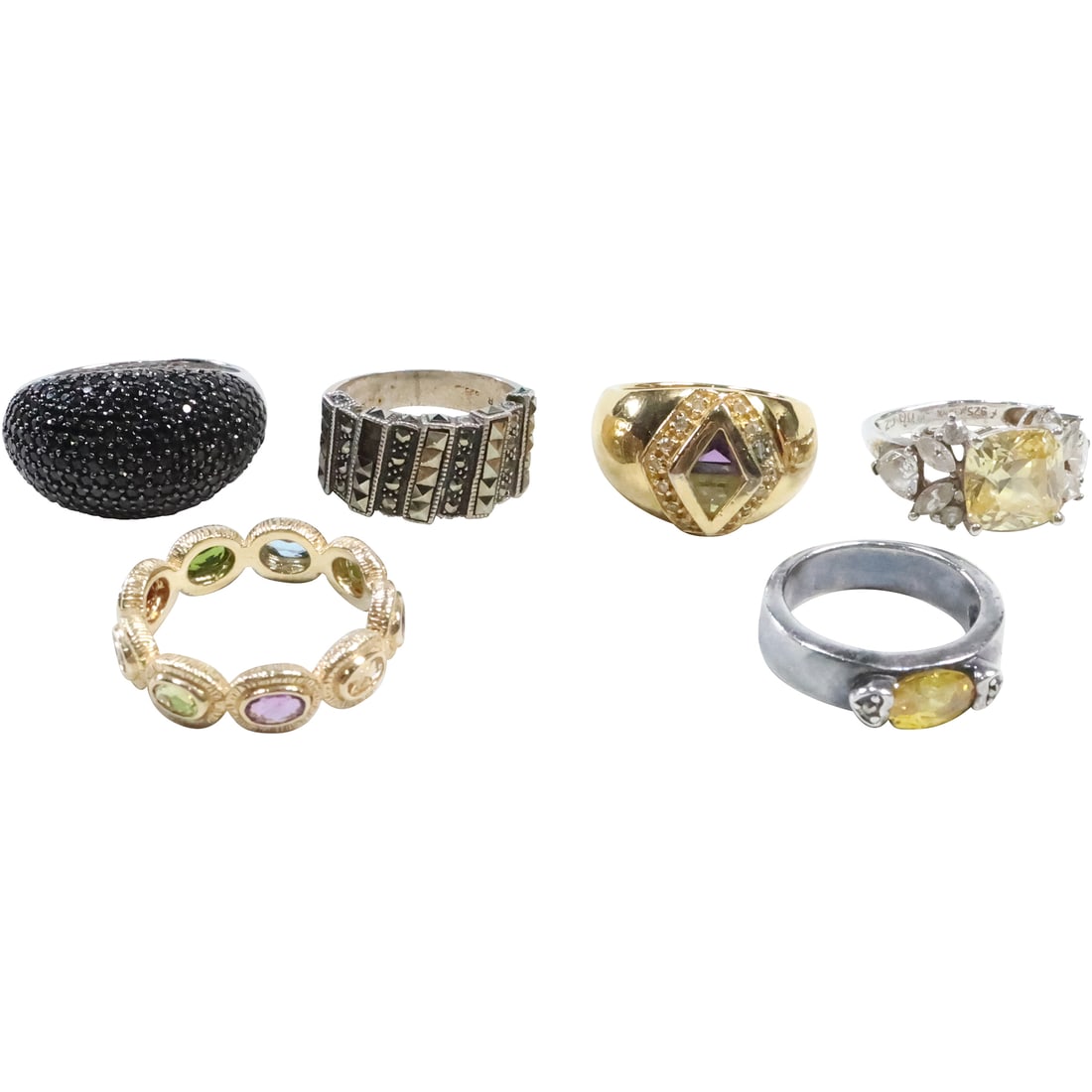 Estate Grouping 6 Assorted Sterling Silver Rings - Nice Quality Rings (1 of 20)