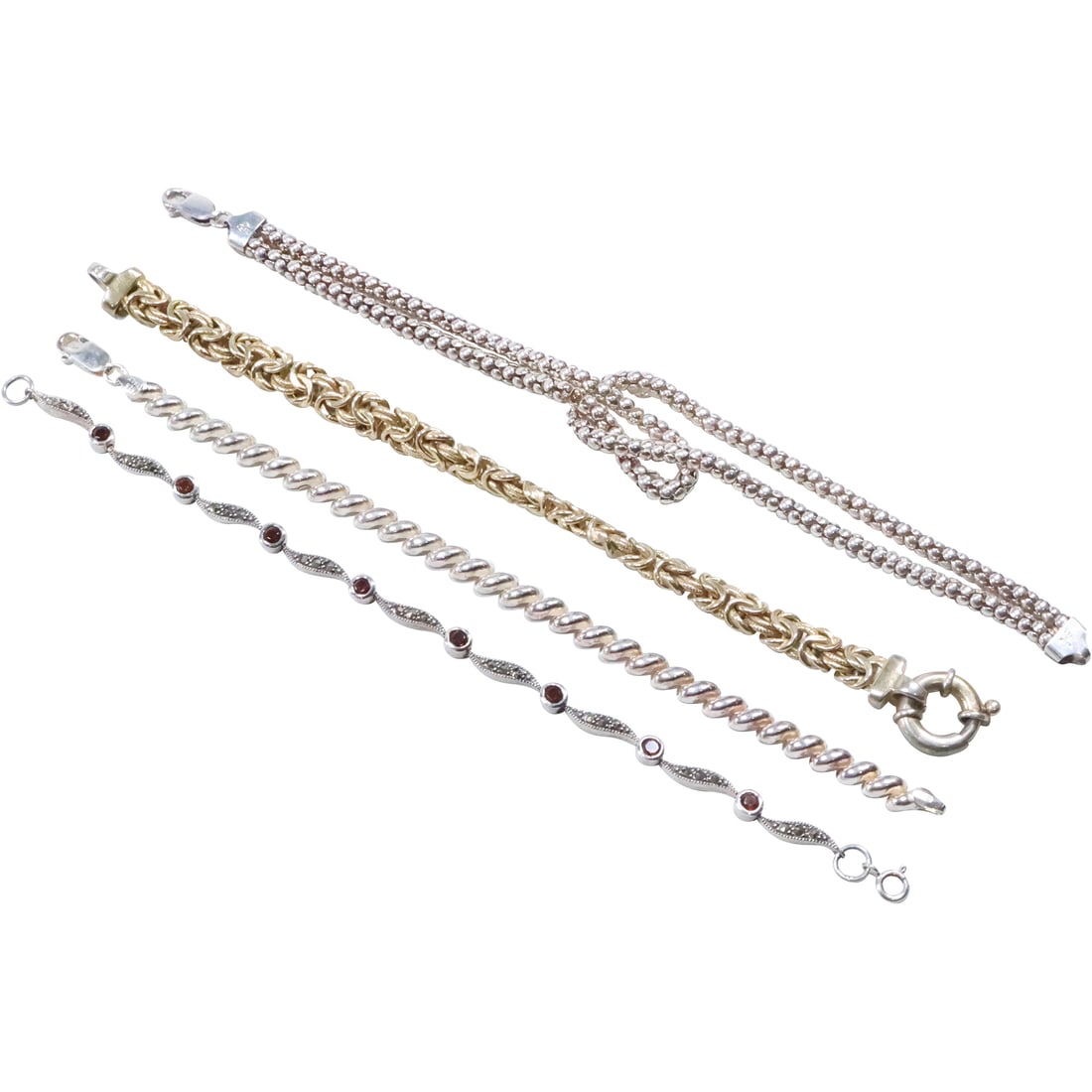 Estate Grouping 4 Assorted Sterling Silver Bracelets - Variety (1 of 20)