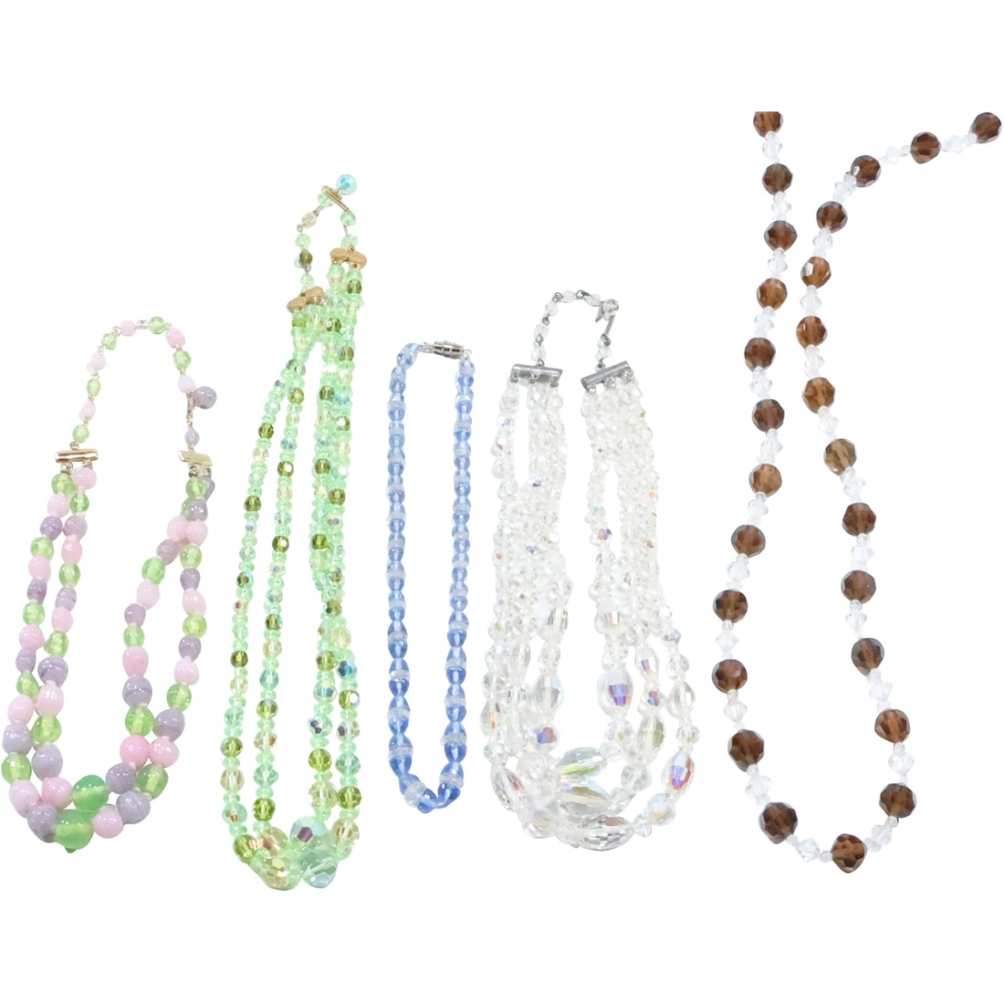 Estate Grouping 5 Assorted Bead Necklaces: Vintage Amethyst Rose Quartz and Peridot 2-Strand (1 of 20)