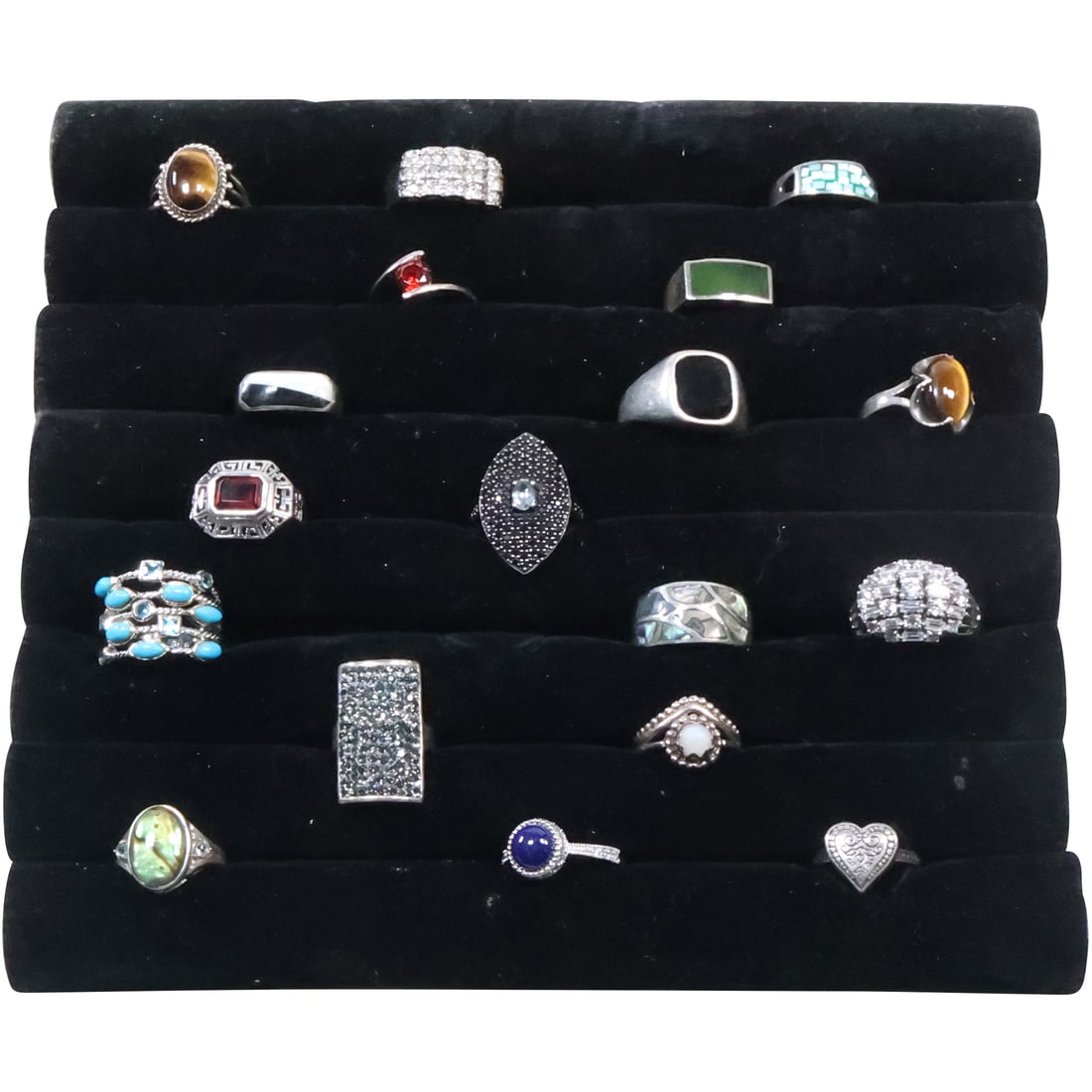 Estate Grouping 18 Assorted STERLING SILVER RINGS - Nice Selection (1 of 20)