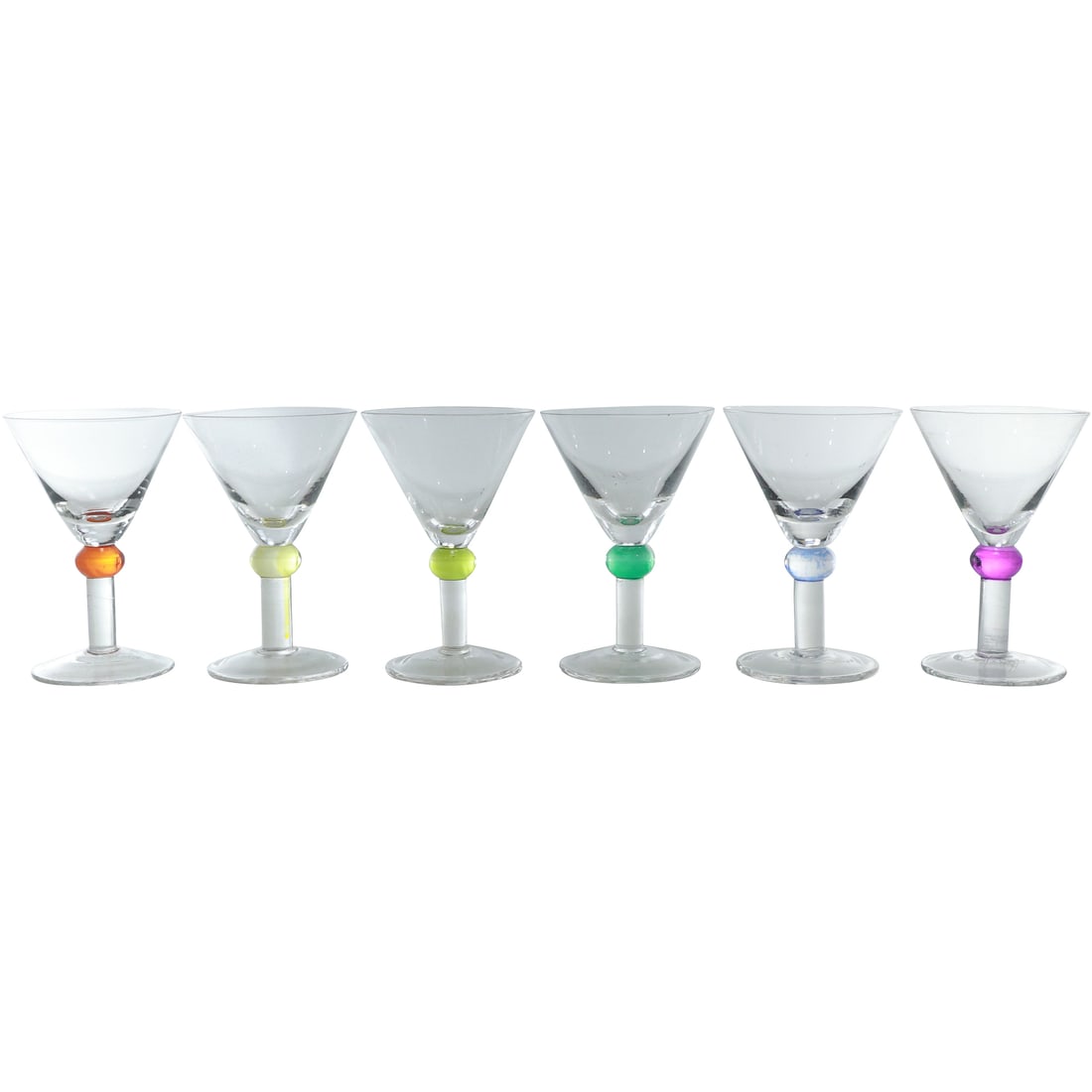 [6] Circleware Crystal Glass Cocktail Stemware with Colored Balls Stems Barware (1 of 18)