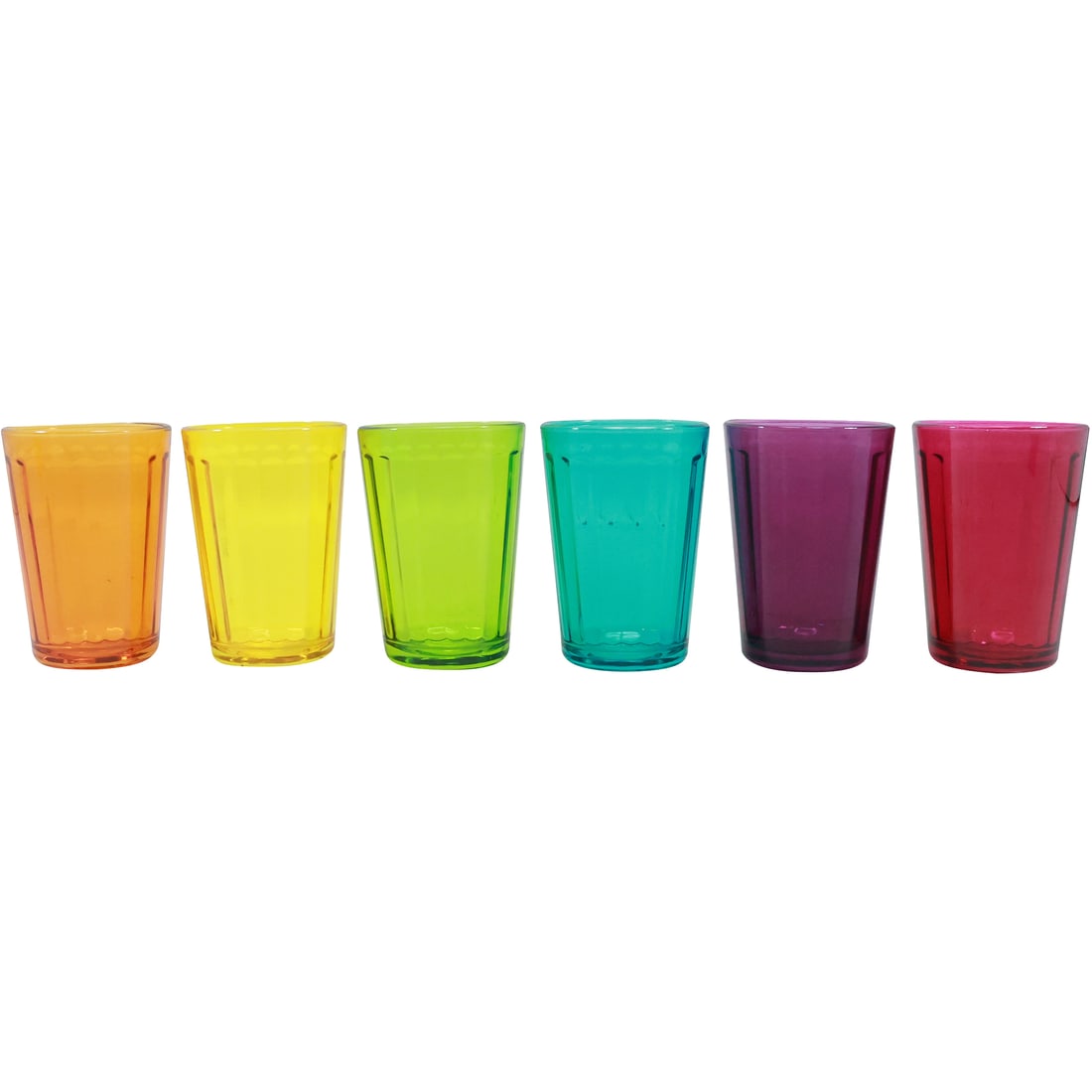 [6] Rainbow Colors Glass Tumblers Barware: [6] Rainbow Colors Glass Tumblers Barware. size: 4x2.75