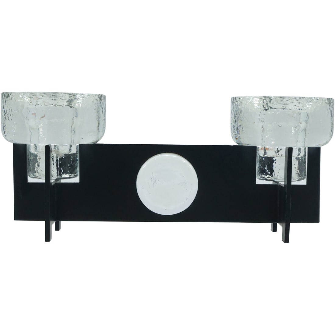 Erik Hoglund Vintage Mi-Century Modern Danish Modern Cast Iron & Glass Candleholders (1 of 15)