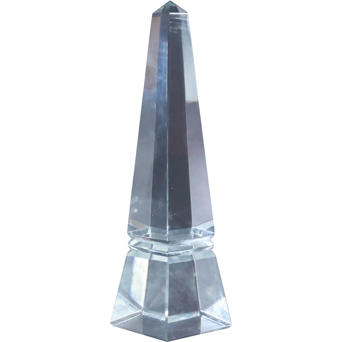 Crystal Glass Obelisk 10.25 inches height x 2.75 in. wide at base: Crystal Glass Obelisk 10.25 inches height x 2.75 in. wide at base. size: 10.25x2.75