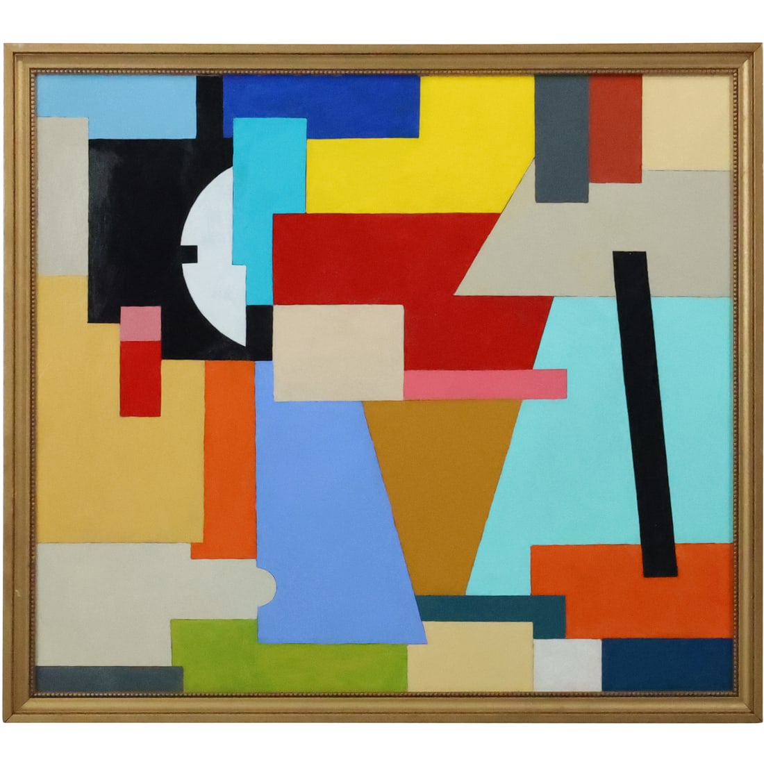 Steven Jennis, American, Oil on Board Painting Colorful Abstract Shapes, Signed, Framed: Steven Jennis, American, Oil on Board Painting Colorful Abstract Shapes, Signed, Framed. Well Listed American Artist. Provenance: acquired directly from the artist. size: 20 x 22.75, 21.75 x 24.25 out