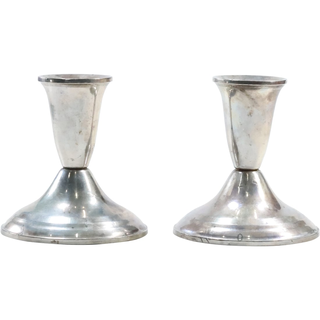 Pair Sterling Silver Weighted Candlesticks Duchin Creations 4 in. x 3 1/2 in. (1 of 19)