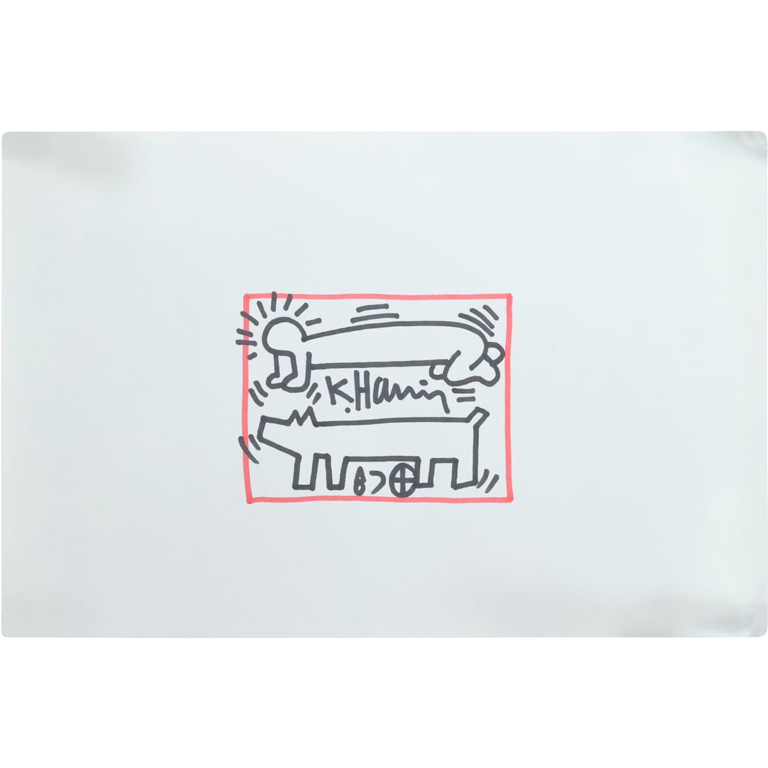 Keith Haring 1987, Small Image Red and Black Felt Tip Artwork (1 of 13)