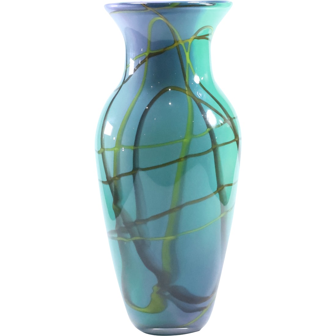 Signed Scott Staats Studio Art Glass Tall Vase 11 inches height x 4.75 in. wide: Signed Scott Staats Studio Art Glass Tall Vase 11 inches height x 4.75 in. wide. size: 11 x 4.75