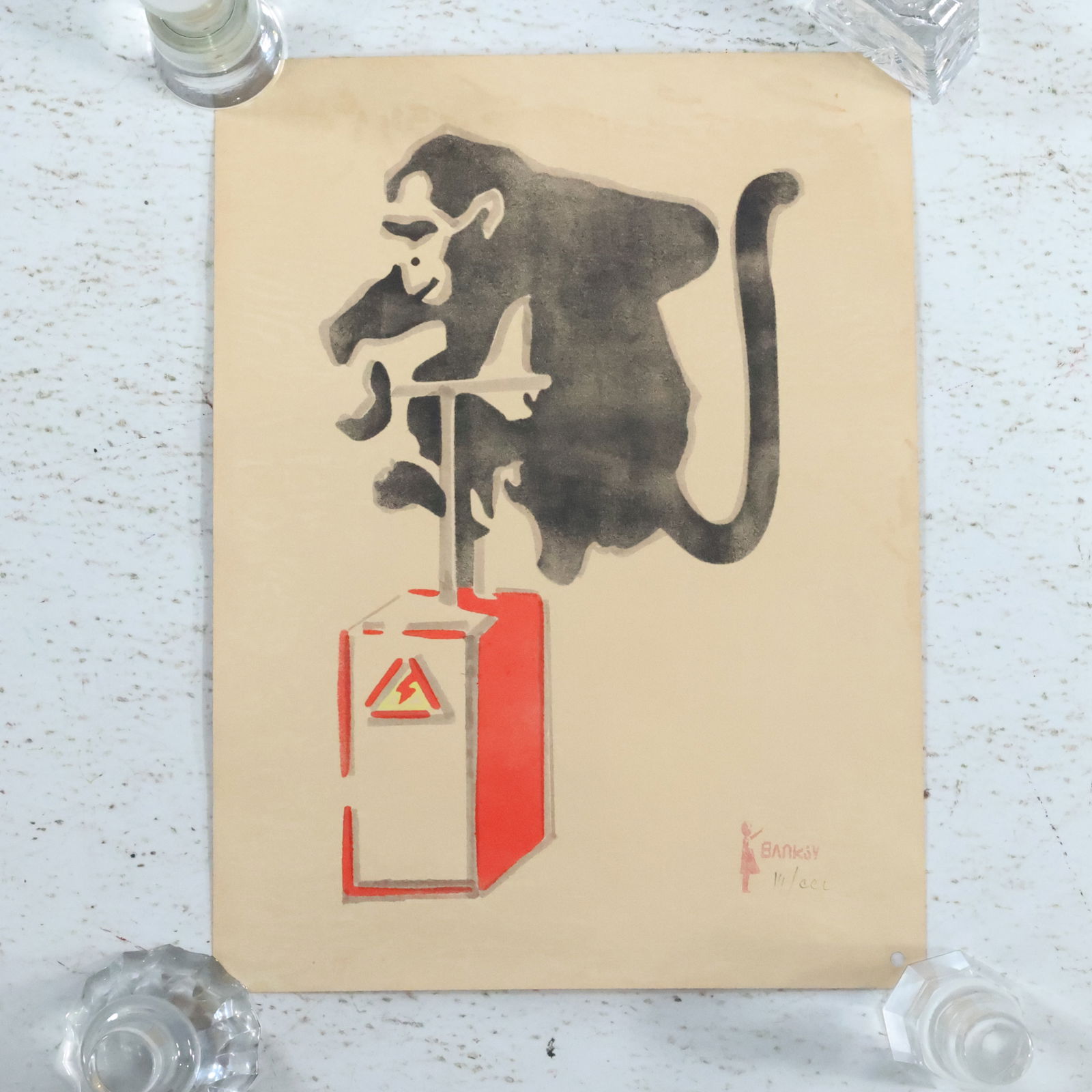 Banksy #III/CCL  Silkscreen Artwork Monkey on Dynamite Box 12.5 in. x 9.5 in. (1 of 19)