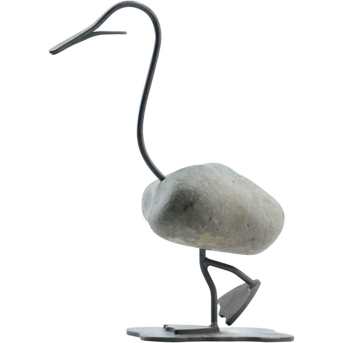 Francis Metal Works Baby Duck Metal & Stone Garden Statue Sculpture 12.5 in. height: Francis Metal Works Baby Duck Metal & Stone Garden Statue Sculpture size: 12.5 x 10 x 4.5