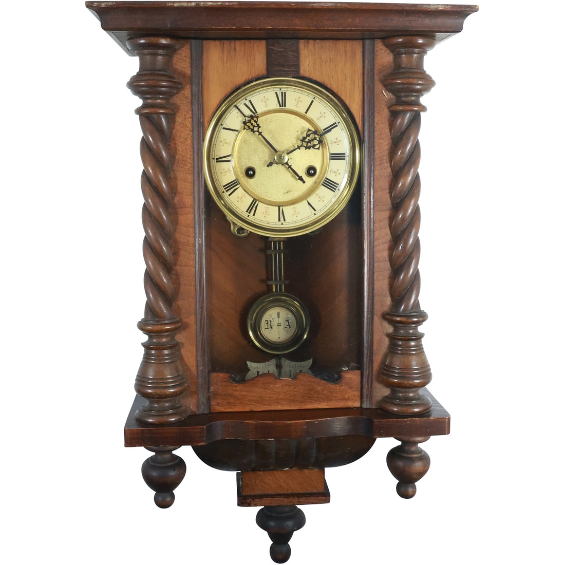 Antique German Walnut Case Wall Regulator Clock 22.5 inches length (1 of 20)