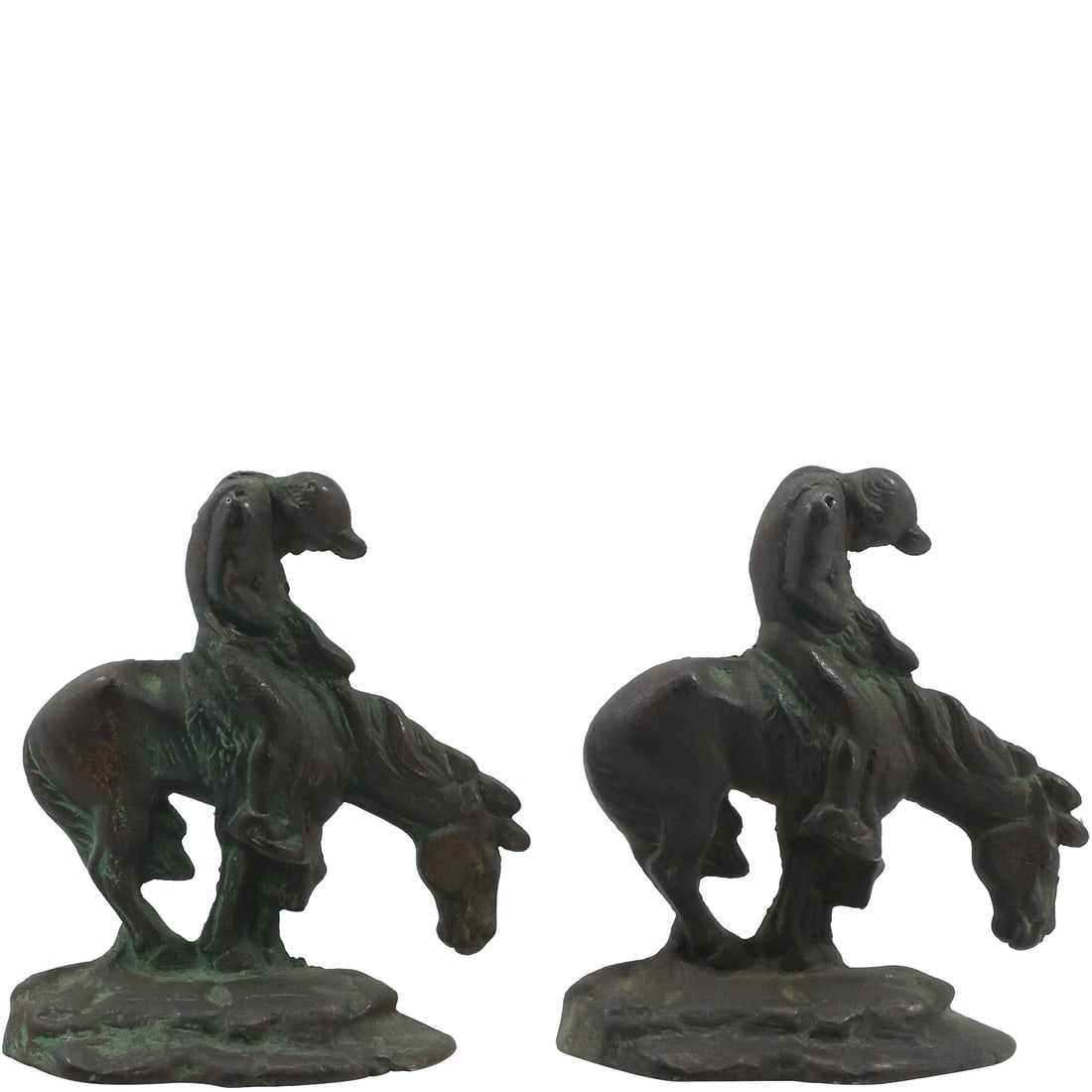 1920'S Cast Iron Western Bookends End Of The Trail: 1920'S Cast Iron Western Bookends End Of The Trail size: 5.75x5.5