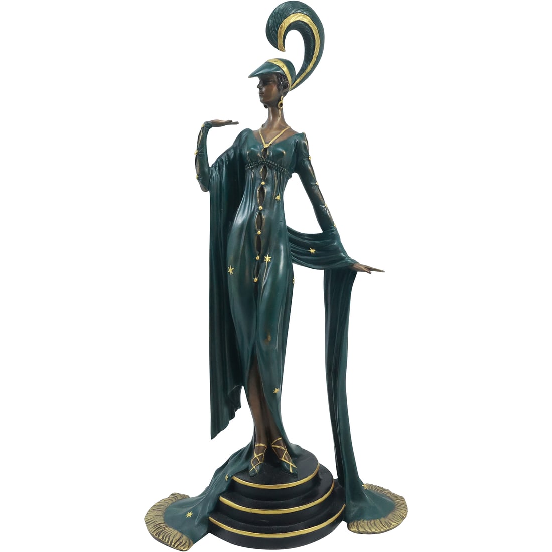 Ferdinand Preiss [after], Bronze Art Deco Revue Fashion Woman in Original Patina 16.5 in. height (1 of 20)