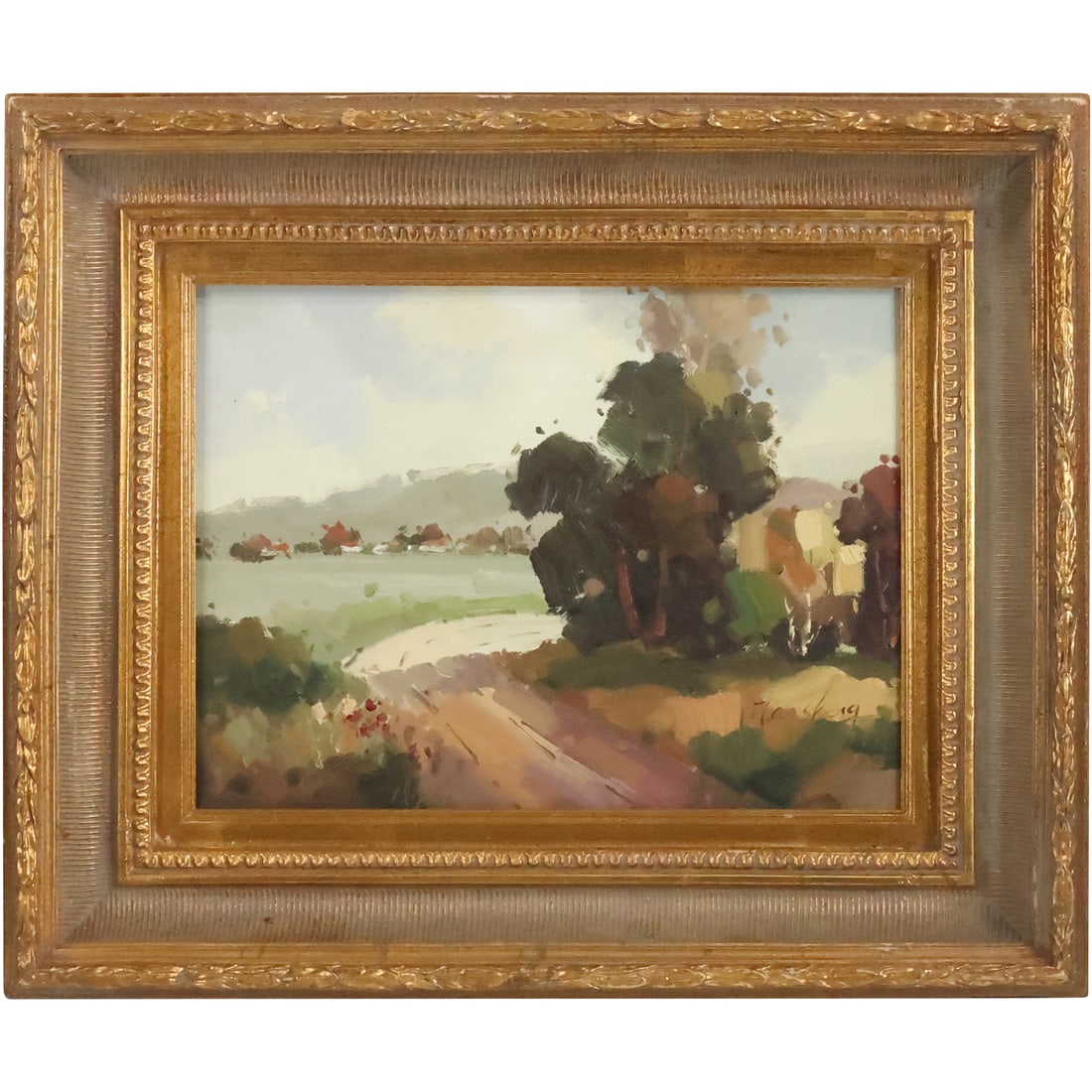 Zansberg, 20th C. Oil on Canvas Painting Impressionism Landscape, Framed (1 of 20)