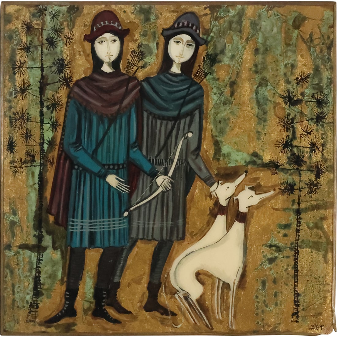 Vintage Daneu Taormina Italian Mixed Media Wall Art Plaque Signed Valenti (1 of 20)