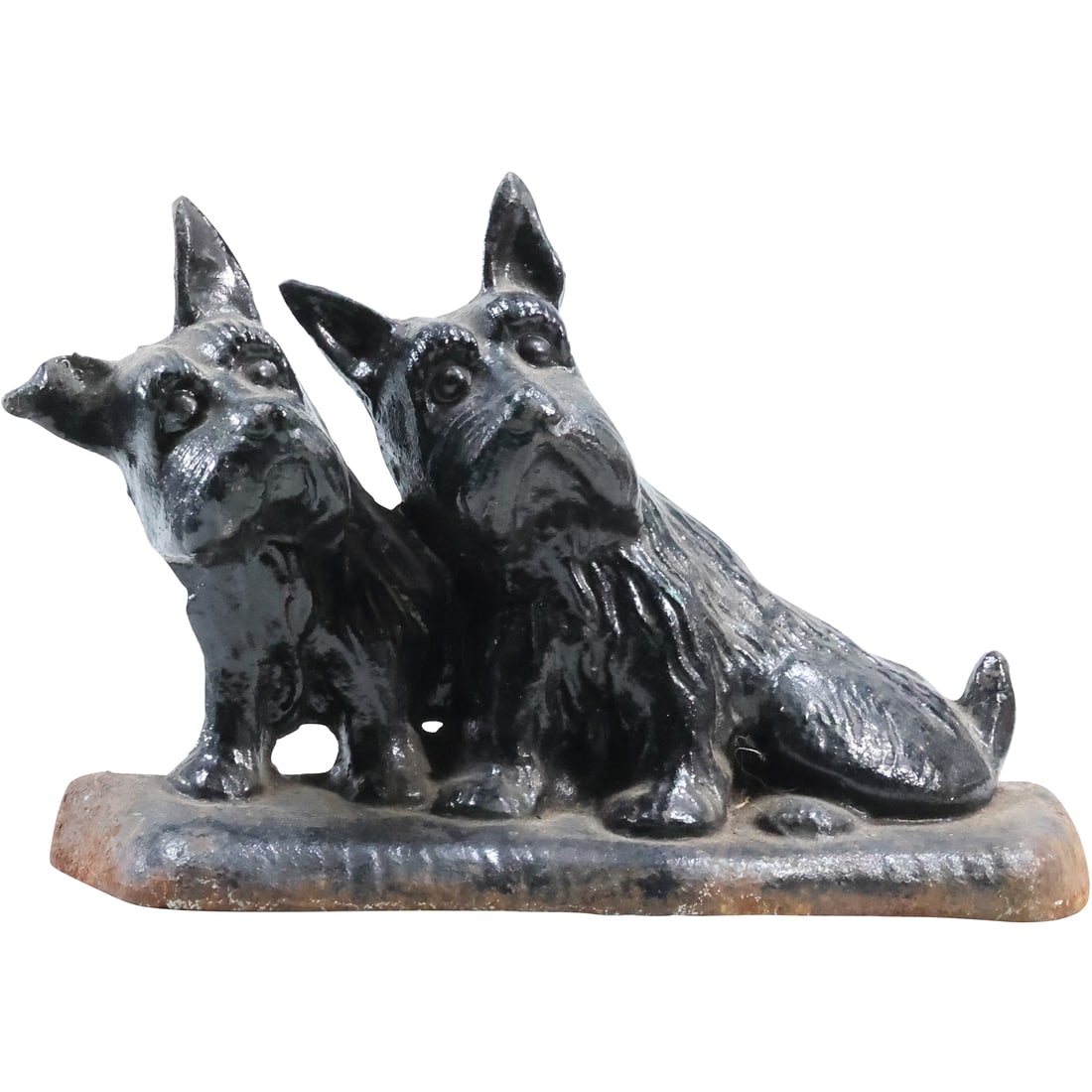 Cast Iron Scotty Dogs Figurative Doorstop 5.75 in. height x 8.74 in. length: Cast Iron Scotty Dogs Figurative Doorstop 5.75 in. height x 8.74 in. length. size: 5.75 x 8.75 x 2.5