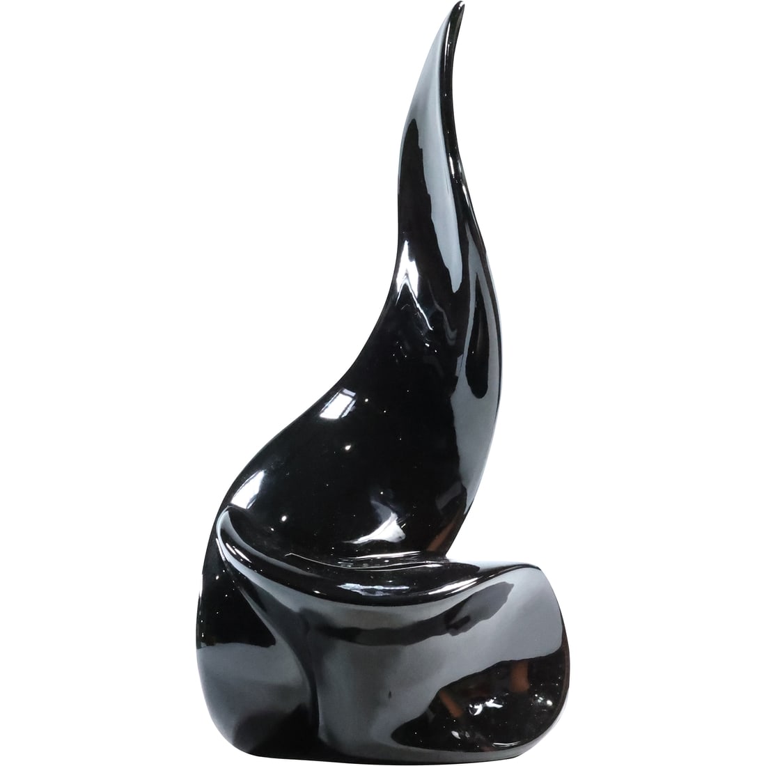 Mid-Century Modern Black Ceramic "Flame" Sculpture Planter 15 inches height (1 of 20)