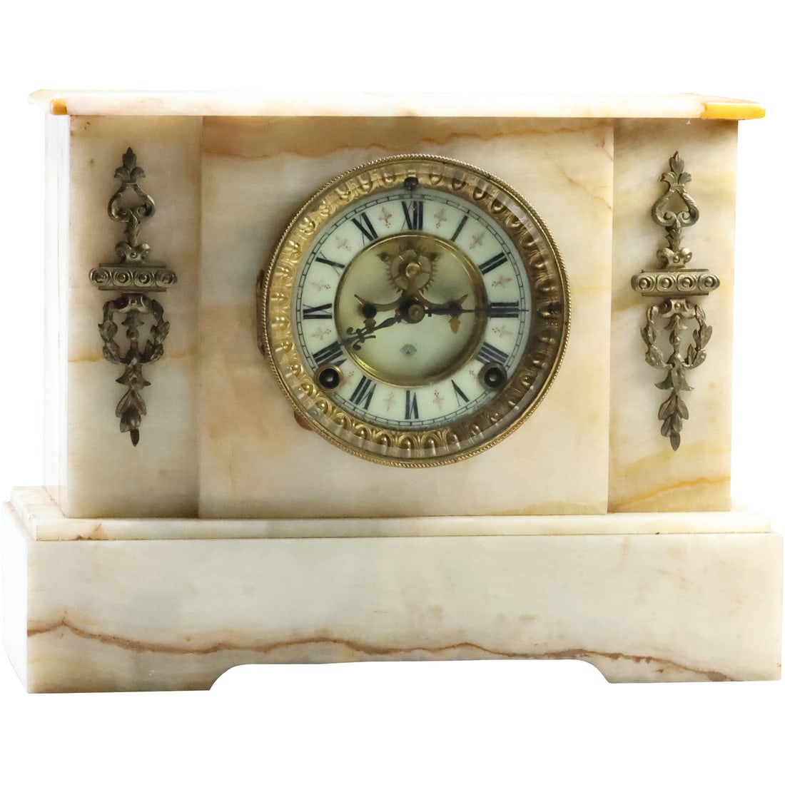 ANSONIA Onyx Case , Open Escapement, Mantle Clock with Key and Pendulum (1 of 20)