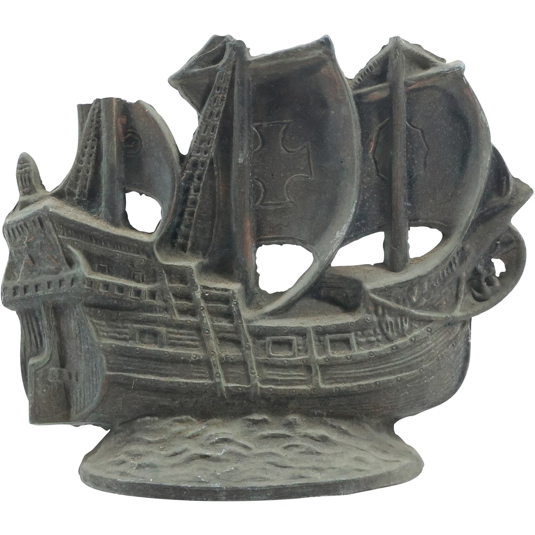 Cast Iron GALLEON Ship Doorstop 7.5 in. height x 10 in. length: Cast Iron GALLEON Ship Doorstop 7.5 in. height x 10 in. length. size: 7.5x10
