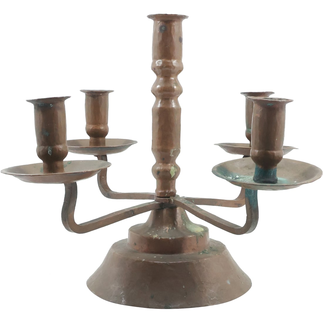 Arts and Crafts Mission Era Hand Hammered Copper 5-Light Candelabra 10.5 in. x 14 inch (1 of 20)