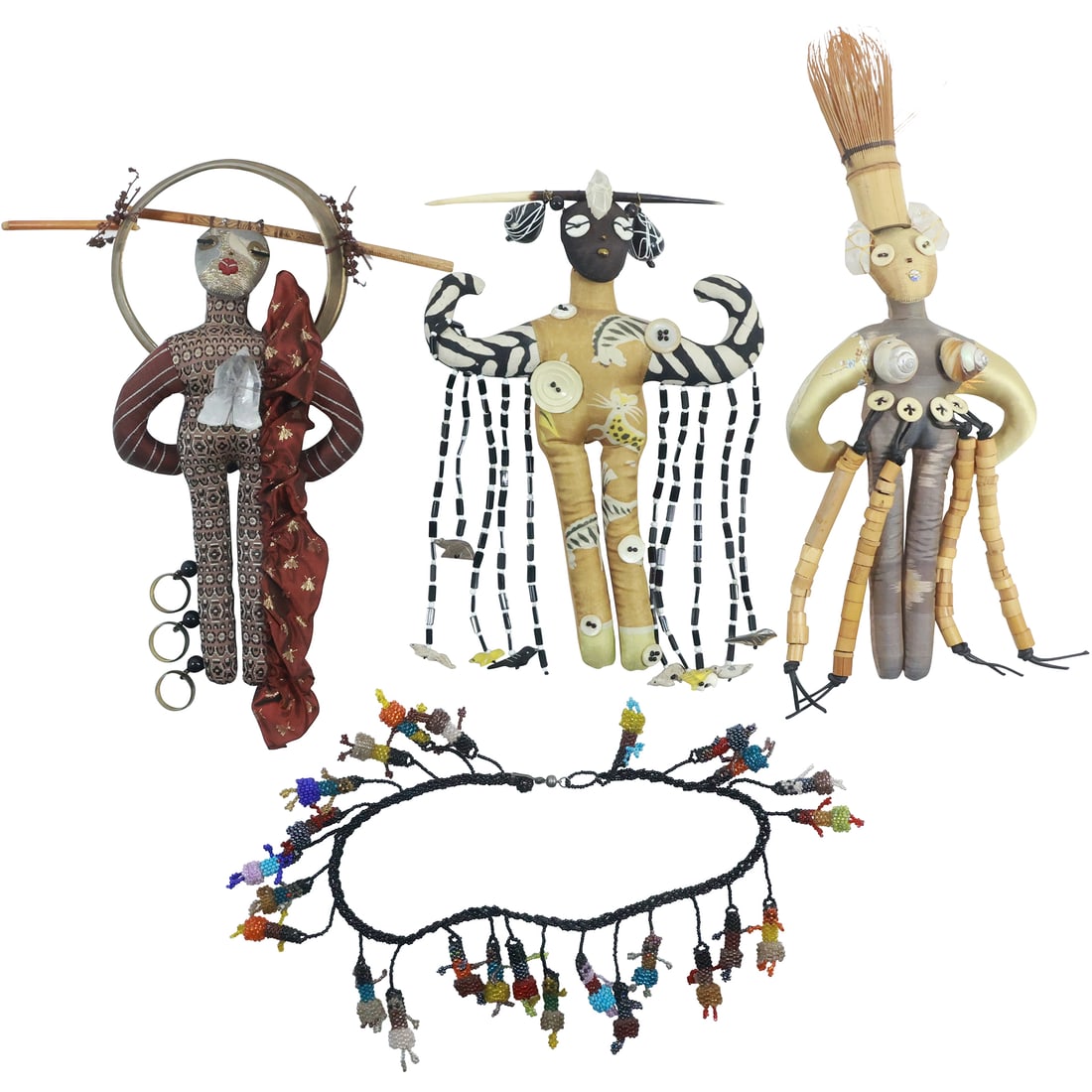 [3] Mixed Media Assemblage Folk Art  Dolls and Folk Art Necklace (1 of 20)