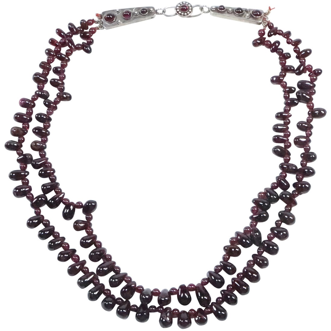 Sudha .925 Sterling Silver Genuine Amethyst Beads Necklace , Clasps are Sterling Embellished with (1 of 18)
