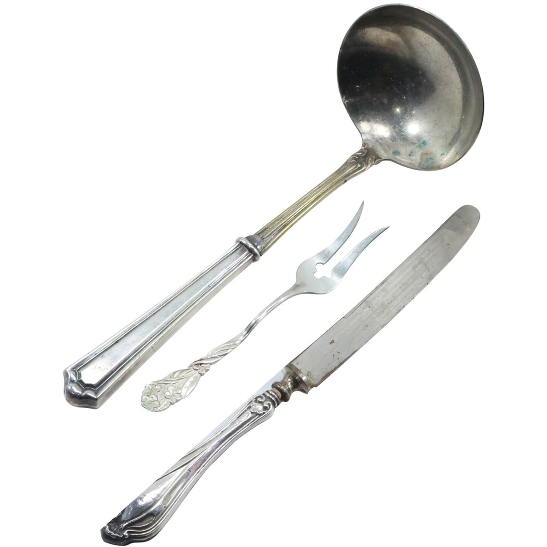 [3] Sterling Silver Handle Ladle, Sterling Silver Mini Fork, Sterling Silver Handled Knife (1 of 15)
