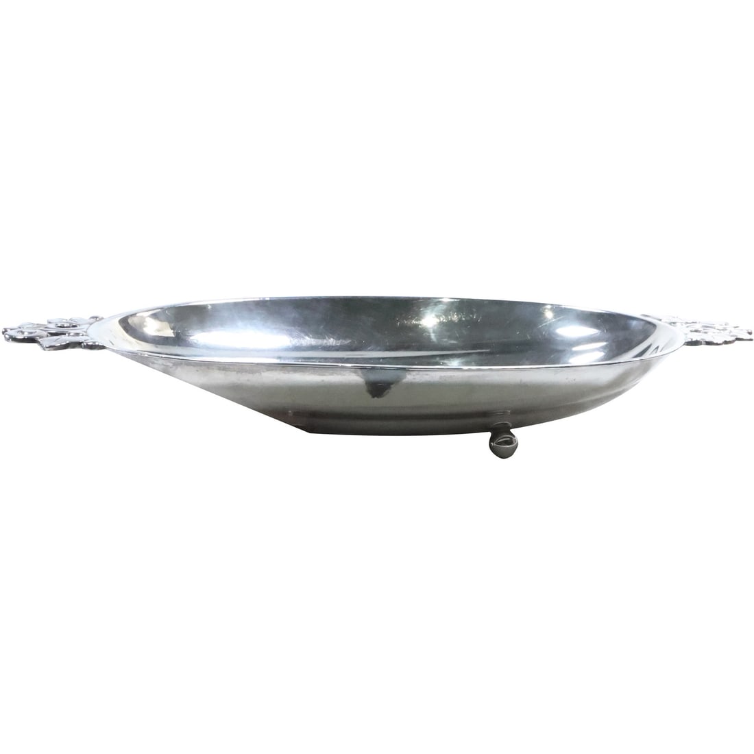 TIFFANY & CO MAKERS Sterling Silver Oval Footed Dish with Handles weighs 8.91 troy ounces (1 of 16)