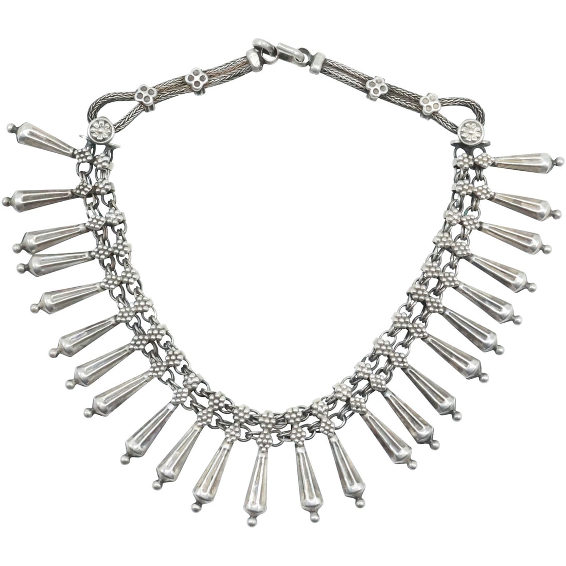 RA Excellent Quality Heavy American Indian Tribal Necklace Navaho 16 1/2 in. x 1 1/2 in. 110.3 grams (1 of 20)