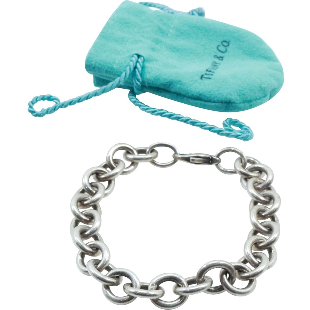 TIFFANY & CO, T & CO .925 AG Sterling Silver Bracelet 13 Link from Clasp 7 1/2 in. x 3/8 in. (1 of 16)