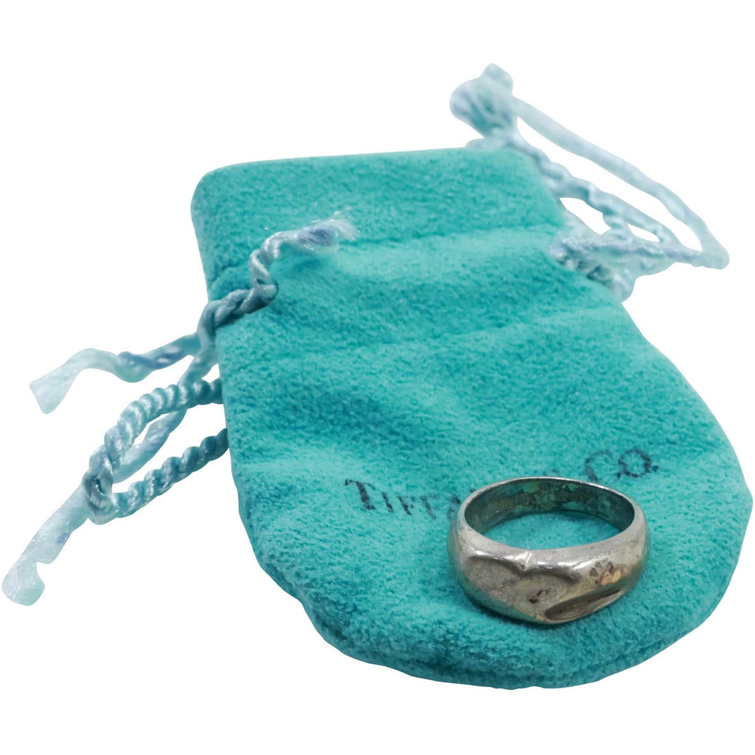 TIFFANY & CO Elsa Peretti Sterling Silver Vintage Heart Ring Size 3 , 5/8 in. x 1/4 in. (1 of 14)