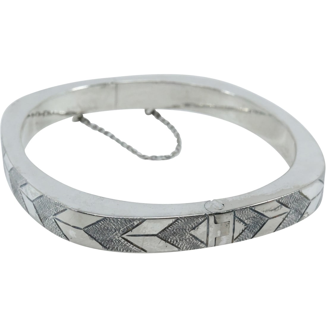 .925 Sterling Silver Square-ish Bangle Bracelet weighs 14.7 grams, 2 1/2 in. x 2 1/2 in. x 1/4 in. (1 of 20)